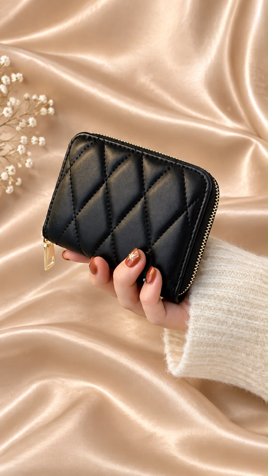 Beautiful Black Leather Hand Powch