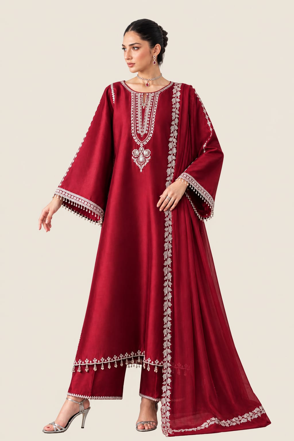 Air-Jet Dhanak 2PC Midnight Black Embroidered