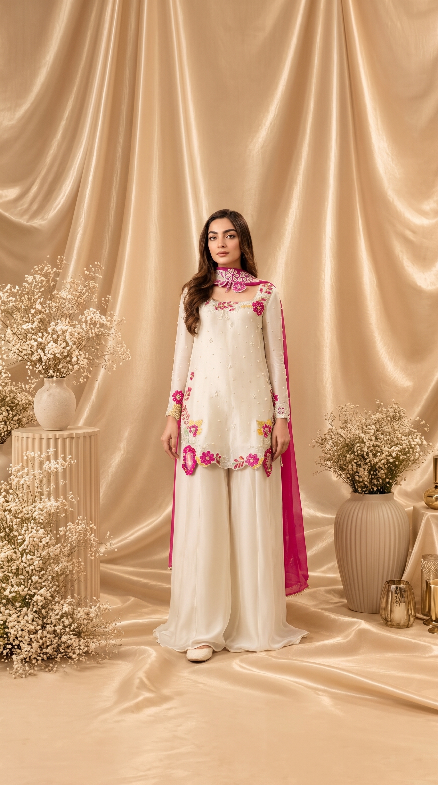Air-Jet Dhanak 2PC Crimson Maroon Kashmiri Gala